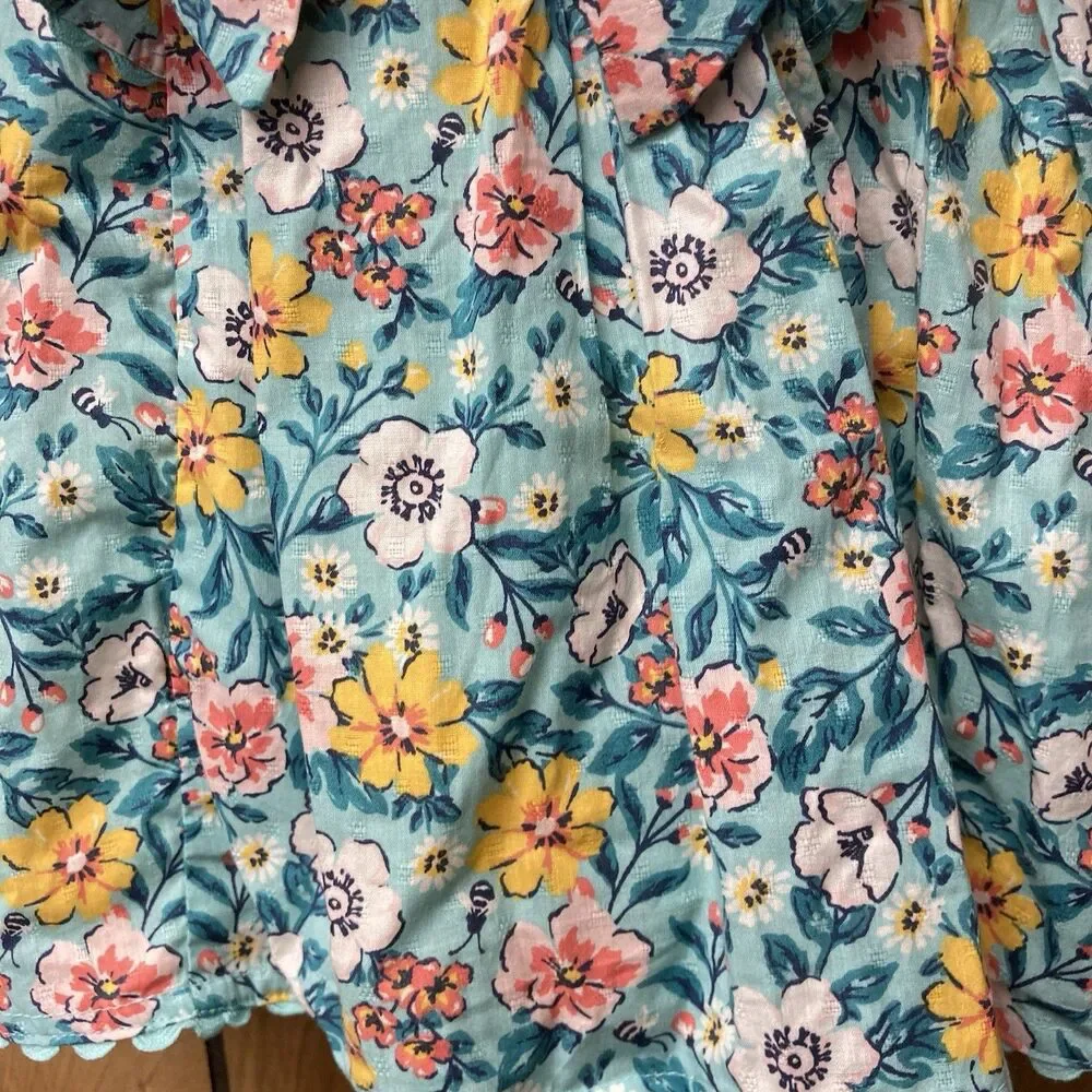 NWT TOMMY BAHAMA blue multicolor floral flutter sleeves baby girl dress 24M
